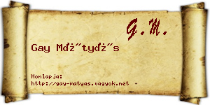 Gay Mátyás névjegykártya
